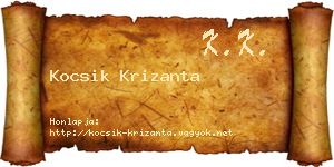 Kocsik Krizanta névjegykártya